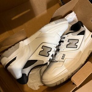 New Balance White and Black Sneakers